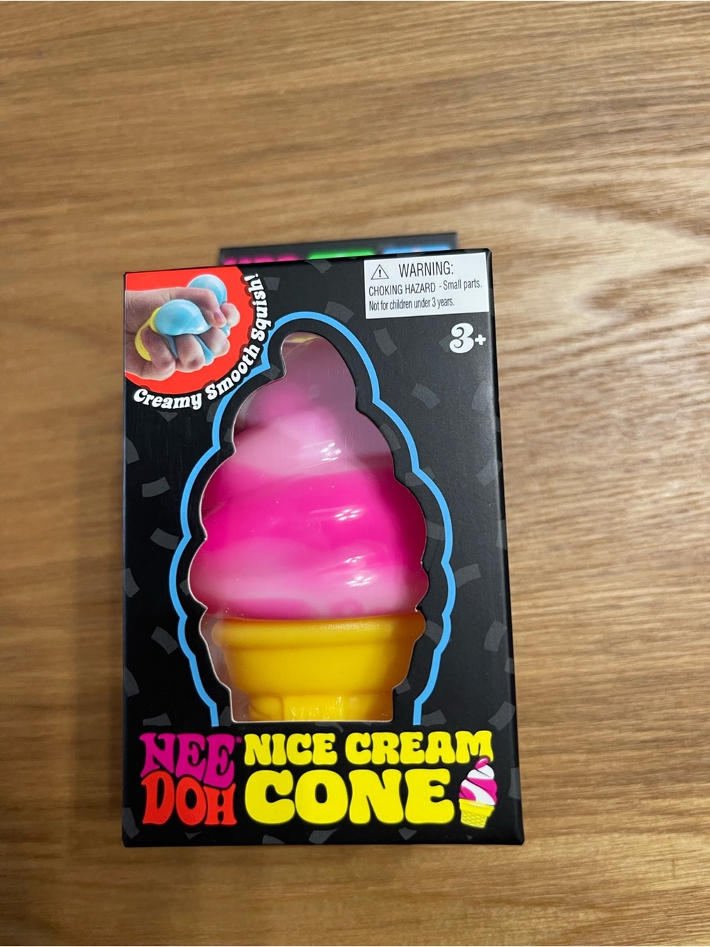 New NeeDoh Nice Cream Cone Pink & Yellow Squishy Toy. Ship same day!